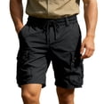 thumbnail image 1 of Men's Cotton Twill Cargo Shorts Classic Relaxed Fit Work Shorts with Muti Pockets Big & Tall Size M-3XL Black, 1 of 6