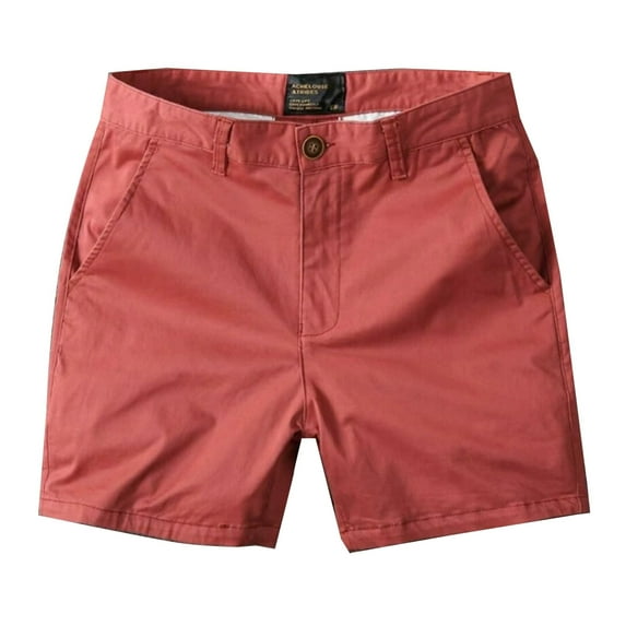 Men's Cotton Twill Cargo Shorts Strectchy Lounge Shorts Casual Below Knee Summer Outdoor Casual Shorts Multi Pocket Red,30