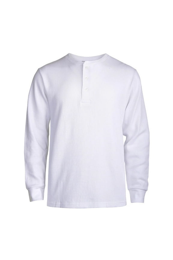 Men's Cotton Waffle-Knit Thermal Henley Shirt Long Sleeve S-3XL Breathable Fashion Casual Pullover Solid Tops Knitwear Menswear Sweater Spring Comfort