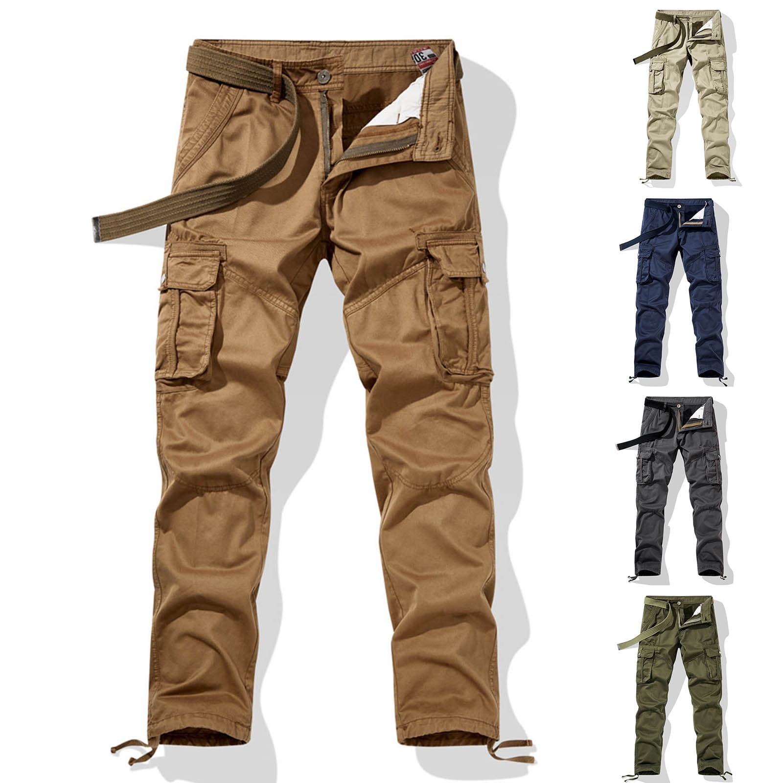 Men's Cotton Work Cargo Pants Stretch Ripstop Relaxed Fit Tactical ...