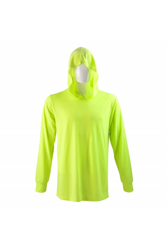 Men's Cotton Workout Active Long Sleeve Pullover Hoodie Casual Hooded Sweatshirts, Neon Green, Medium
