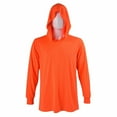 thumbnail image 1 of Men's Cotton Workout Active Long Sleeve Pullover Hoodie Casual Hooded Sweatshirts, Neon Orange, Small, 1 of 2