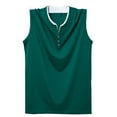 thumbnail image 1 of Men's Cotton Workout Tank Tops Oversized Sleeveless Gym Muscle Henley Shirt Casual Basic Summer Beach Tops Big and Tall Size XL-6XL Army Green, 1 of 6
