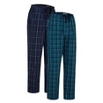 thumbnail image 1 of GLOBAL Men's Cotton Yarn Pajamas Pants- Plaid Pajama Pants for Men with Pockets-Lounge & Sleep PJ Bottoms, 2-Pack, 1 of 4