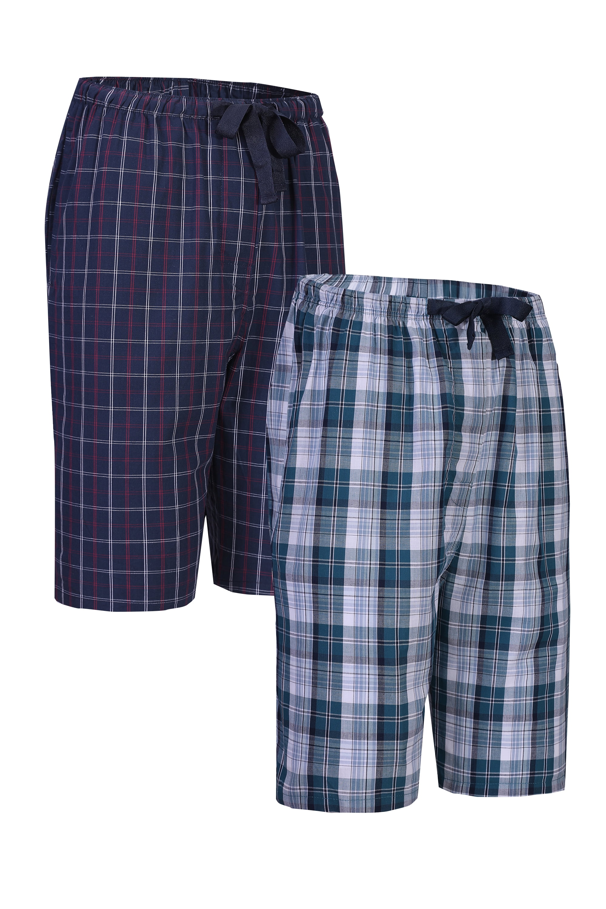 Men's Cotton Yarn Pajamas Shorts Plaid Pajama Shorts for Men PJ