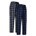 thumbnail image 1 of GLOBAL Men's Cotton Yarn Pajamas Pants- Plaid Pajama Pants for Men with Pockets-Lounge & Sleep PJ Bottoms, 2-Pack, 1 of 4