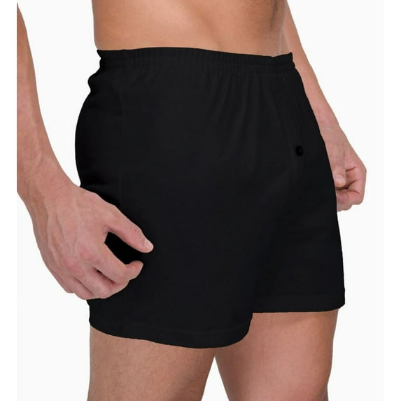 Men's Cottonique M17714 Latex Free Organic Cotton Elasticized Loose Boxer (Black M)