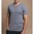 thumbnail image 1 of Men's Cottonique M17721 Latex Free Organic Cotton V-Neck T-Shirt (Melange Grey M), 1 of 5