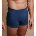 thumbnail image 1 of Men's Cottonique M17761 Latex Free Cotton Ribbed Elasticized Boxer Brief (Melange Blue L), 1 of 4