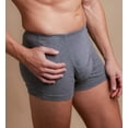 thumbnail image 1 of Men's Cottonique M17761 Latex Free Cotton Ribbed Elasticized Boxer Brief (Melange Grey M), 1 of 4
