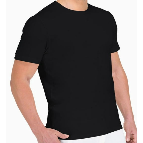 Men's Cottonique M17771 Latex Free Organic Cotton Crew Neck T-Shirt (Black 2XL)