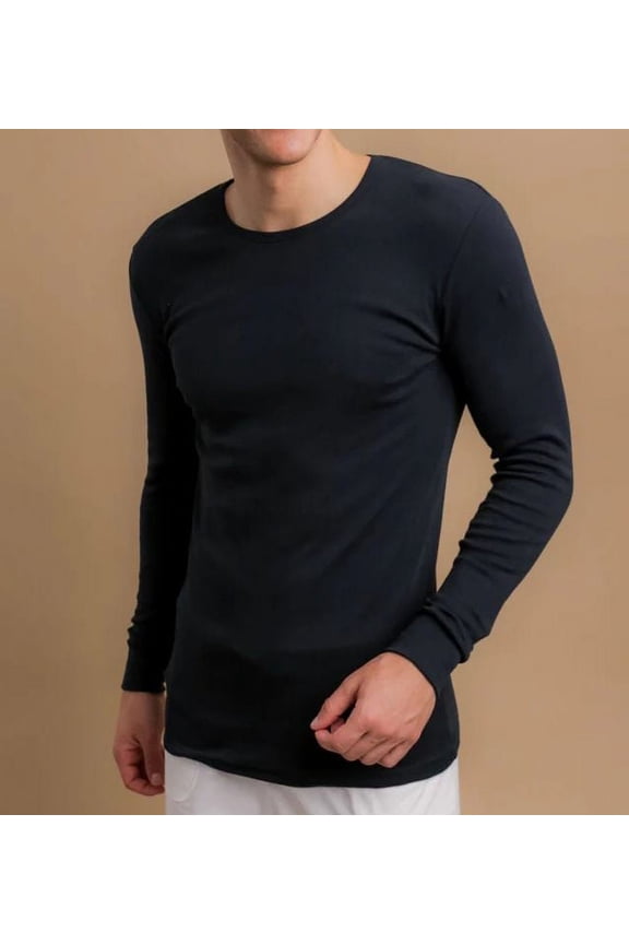 Men's Cottonique M17772 Latex Free Organic Cotton Ribbed T-Shirt (Black 2XL)