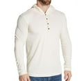 thumbnail image 1 of Men's Cottonique M17773 Long Sleeve Lightweight Cotton Jersey Hoodie (Natural L), 1 of 5
