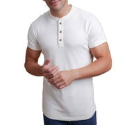 Mens Cottonique M17777 Latex Free Organic Cotton Henley T-Shirt Natural 2XL