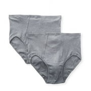 Mens Cottonique M27712 Latex Free Organic Cotton Briefs - 2 Pack Melange Grey L