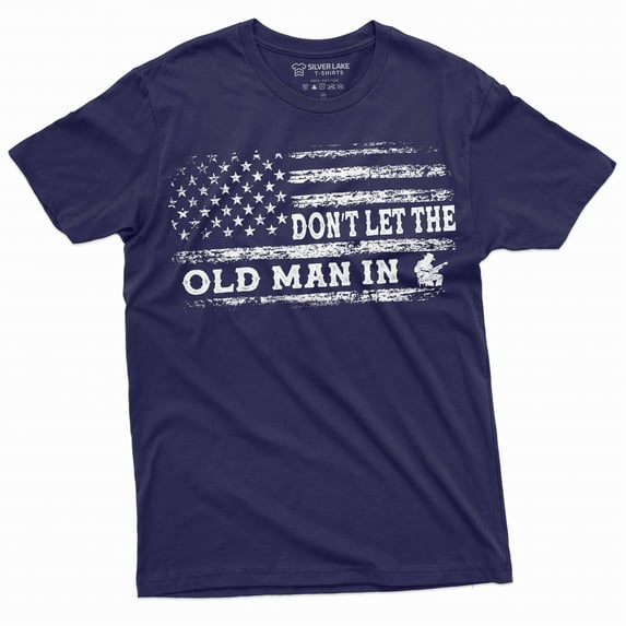 Men's Country Music Don't Let the old man in T-shirt musician guitarist guitar player country tee (X-Large Navy Blue)