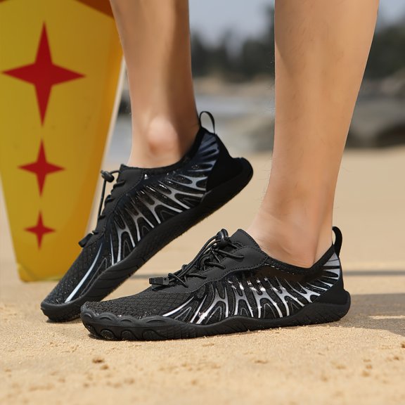 Men's Couple's Exclusive Stream Wading Shoes - Essential for Outdoor Travel, Quick-Drying, Drainage, Breathable, Anti-Slip Water Shoes. Low-Top Flat Beach Shoes with Soft Sole and Soft Upper