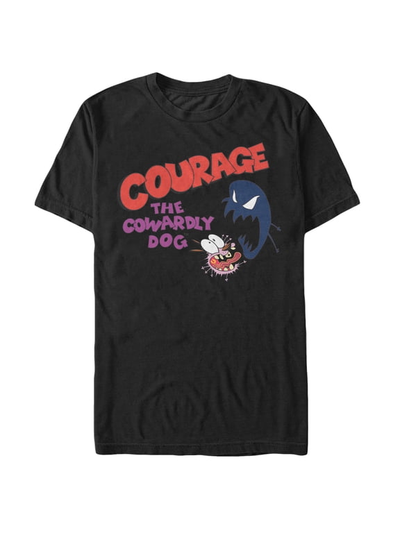 Men's Courage the Cowardly Dog Dog Fright Logo Graphic Tee Black 3X Large