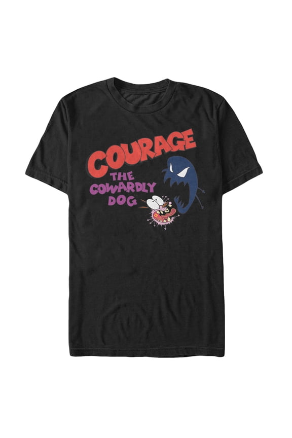 Men's Courage the Cowardly Dog Dog Fright Logo Graphic Tee Black X Large