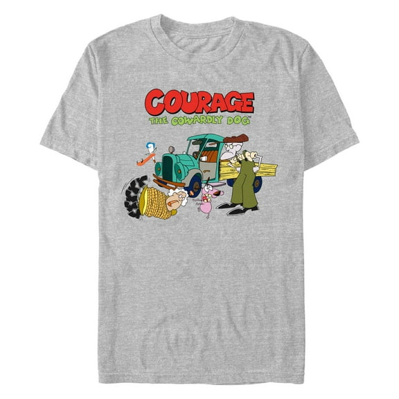 Men's Courage the Cowardly Dog Logo Scene  Graphic T-Shirt
