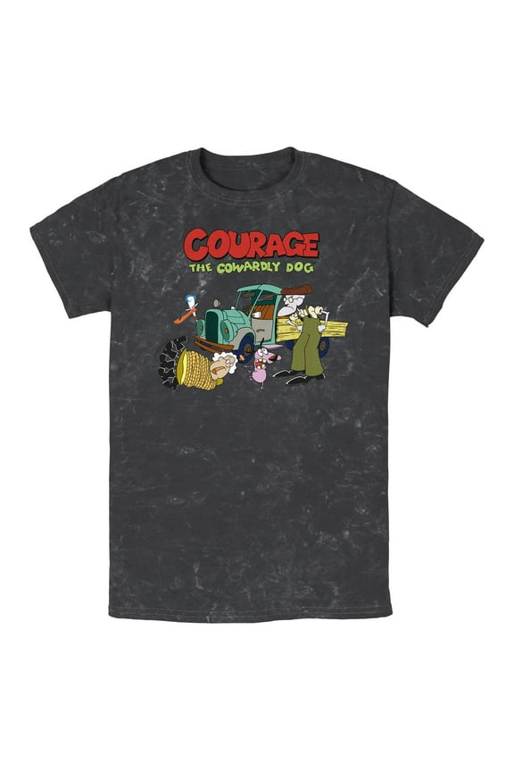 Men's Courage the Cowardly Dog Logo Scene Graphic T-Shirt