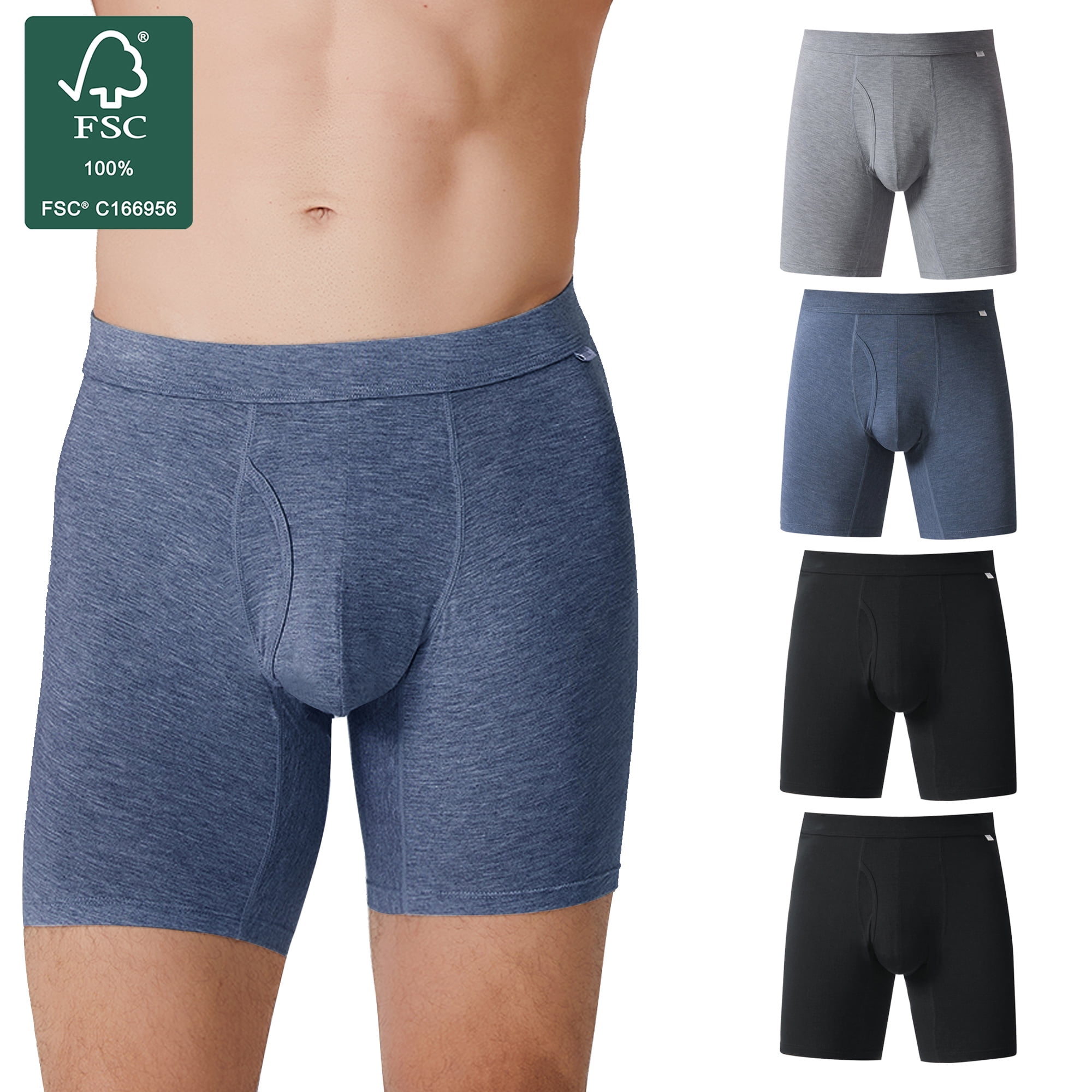 Hengpai Men's Hamster Print Boxer Briefs - Soft Polyester Underwear With Covered Waistband, Short Leg Design