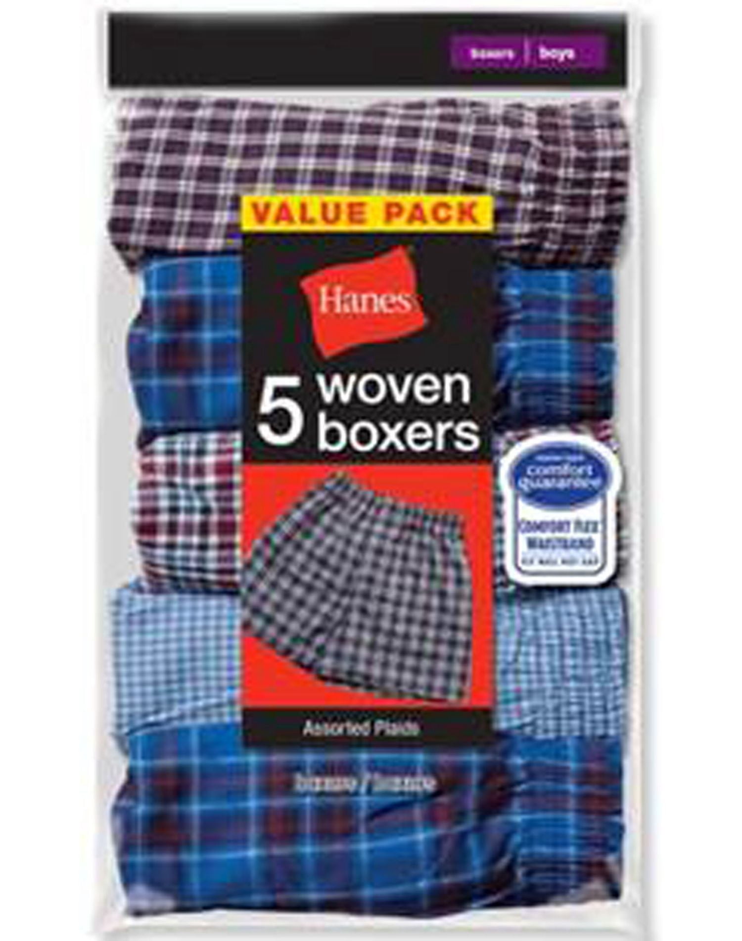 Men's Covered Waistband Woven Plaid Boxer MFWBX5 - Walmart.com