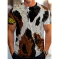 thumbnail image 1 of Men's Cow Full Print T-Shirt - Perfect for Dairy Farmers, Themed Parties and Everyday Wear - Machine Washable 3D Digital Cow Spotted Shirt, 1 of 6