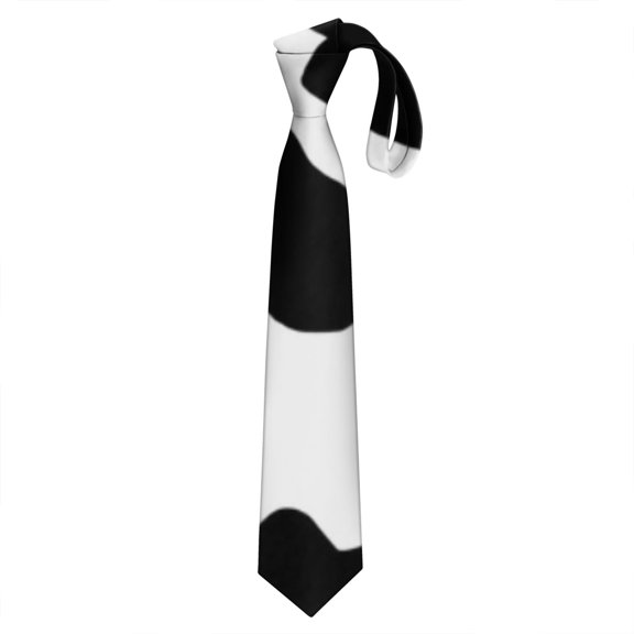 Men's Cow Print Necktie - Satin Formal Tie for Grooms & Professionals - Wrinkle-Resistant Farmhouse Rustic Wedding Tie (58.3") - Gift for Cow Lovers