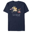 thumbnail image 1 of Men's Cow and Chicken Cartoon Makes Sense  Graphic Tee Navy Blue Small, 1 of 4