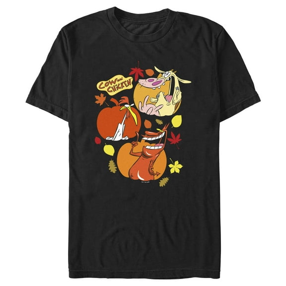 Men's Cow and Chicken Fall Pumpkins Graphic T-Shirt