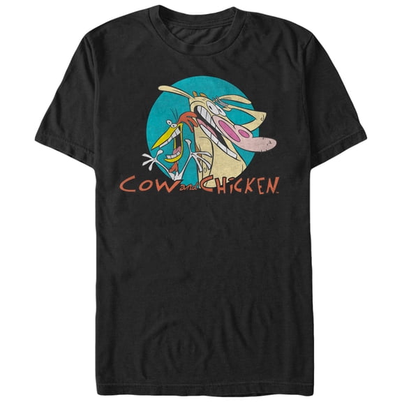 Men's Cow and Chicken Logo Graphic Tee Black Medium