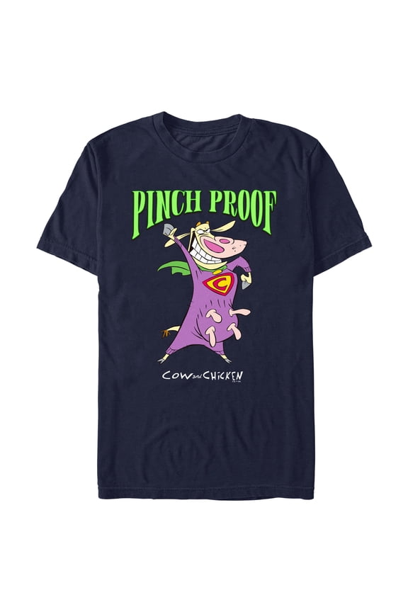 Men's Cow and Chicken St. Patrick’s Day Pinch Proof  Graphic Tee Navy Blue 2X Large