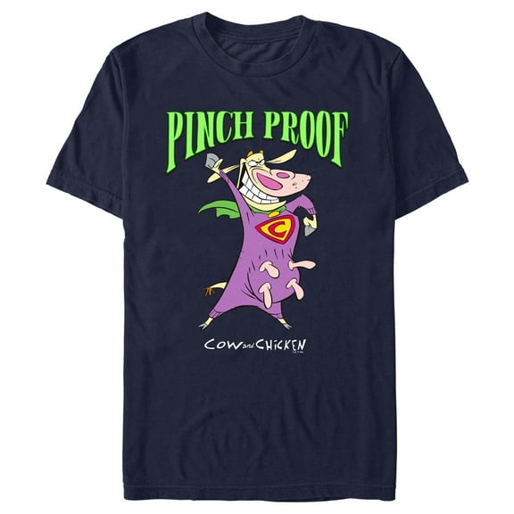 Men's Cow and Chicken St. Patrick’s Day Pinch Proof Graphic Tee Navy Blue Small