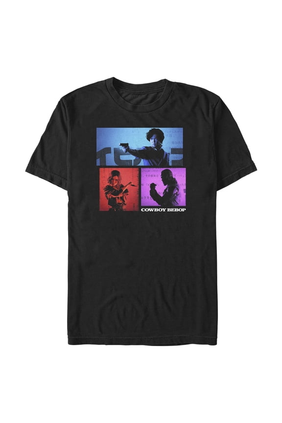 Men's Cowboy Bebop Character Boxes Graphic Tee Black Medium