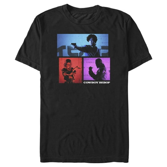 Men's Cowboy Bebop Character Boxes  Graphic Tee Black X Large