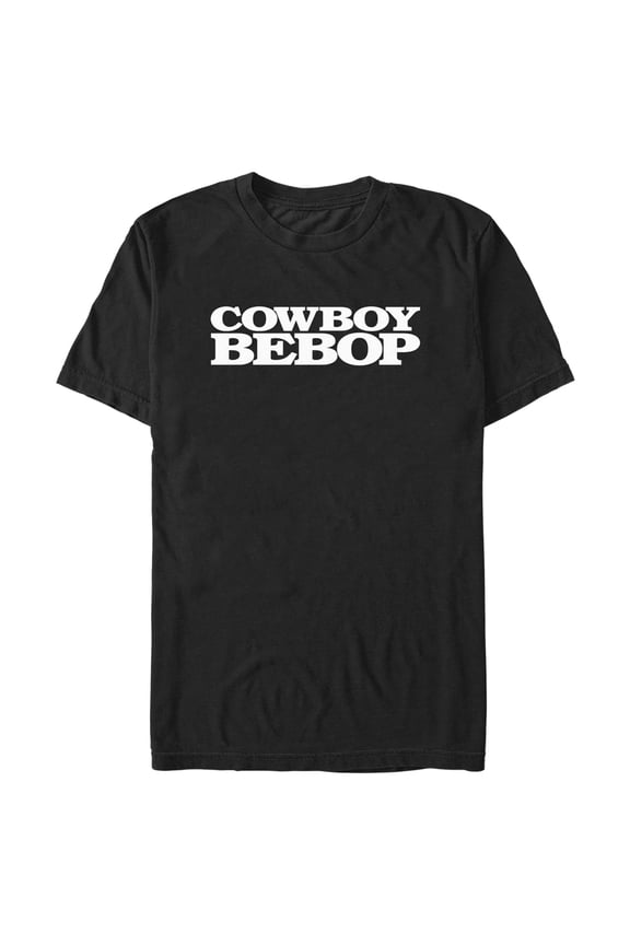 Men's Cowboy Bebop White Logo Graphic Tee Black Small