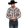 thumbnail image 1 of Men's Cowboy Hardware Hermosillo Gradient Plaid Print Long Sleeve Pearl Snap - 125533-480 XX-, 1 of 4