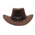 thumbnail image 1 of Men's Cowboy Hat Leather Cowboy Hat Coffee Hats Fun Hats M, 1 of 4