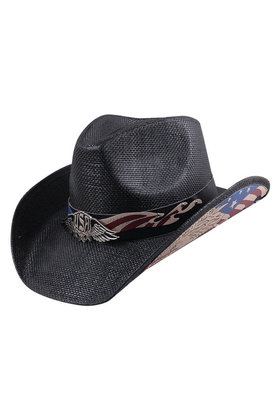 Men's Cowboy Hat,Wide Brim Western Style Sun Protection Cap,Ranch and Outdoor Summer Beach Hat,Lightweight Breathable Design