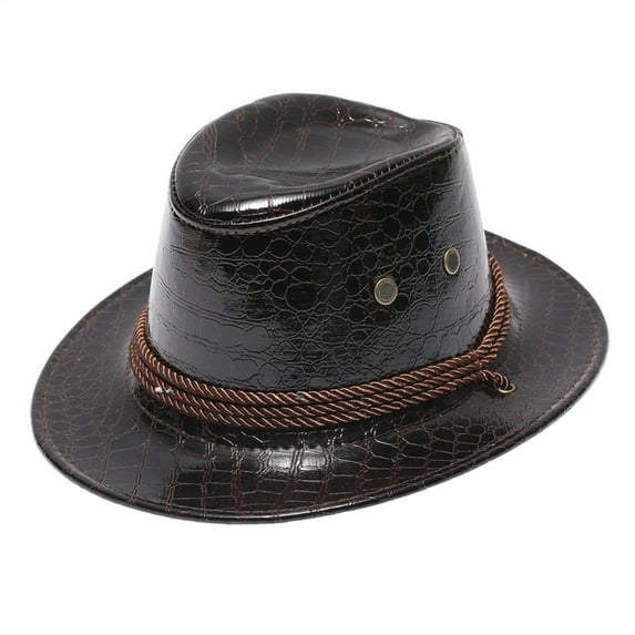 Men's Cowboy Hats Coffee Hat Classic Outdoor Fedora Hats Summer Cowboy Hats for Men One Size