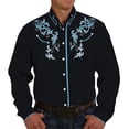 thumbnail image 1 of Men's Cowboy Shirts Vintage Western StyleLong Sleeve Button Down Shirts Lightweight Breathable with Floral Design Casual Shirts, 1 of 6