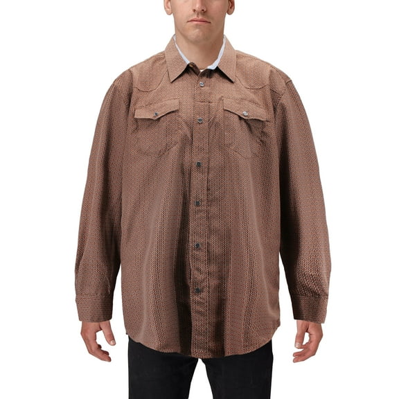Men's Cowboy Western Long Sleeve Paisley Patterned Rodeo Button Up Dress Shirt (K2549, 3XL)