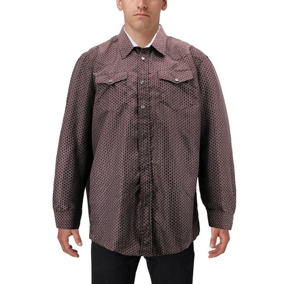 Men's Cowboy Western Long Sleeve Paisley Patterned Rodeo Button Up Dress Shirt (K2600, 2XL)