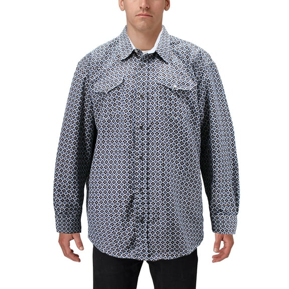 Men's Cowboy Western Long Sleeve Paisley Patterned Rodeo Button Up Dress Shirt (K2683, 2XL)