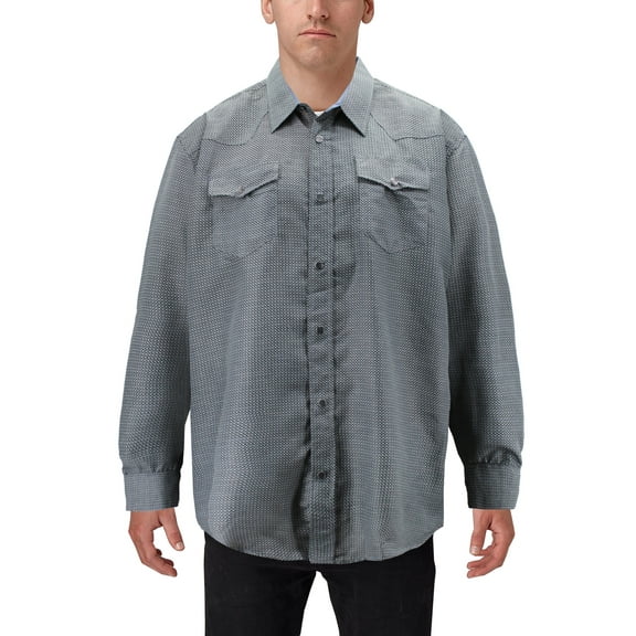 Men's Cowboy Western Long Sleeve Paisley Patterned Rodeo Button Up Dress Shirt (K2990, 3XL)