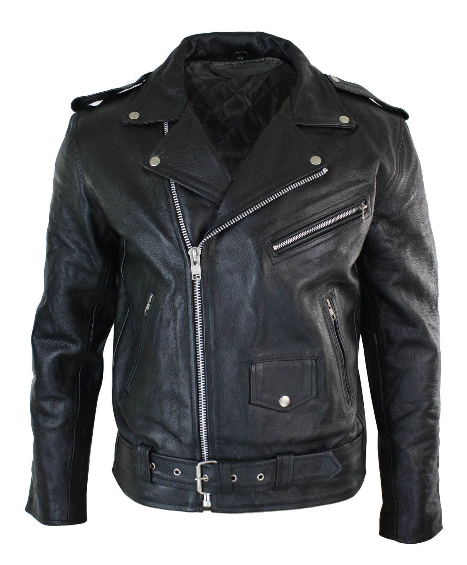 Men's Zipped Biker Leather Jacket | Infinity - Walmart.com Men's Zipped Biker Leather Jacket | Infinity - Walmart.com