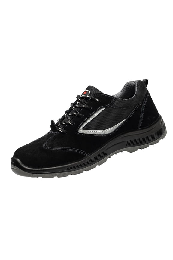 Men's Cowhide Work Shoes Low Top Durable Non Slip Toe Protected Labor Shoes for Welding Construction and Daily Work Use