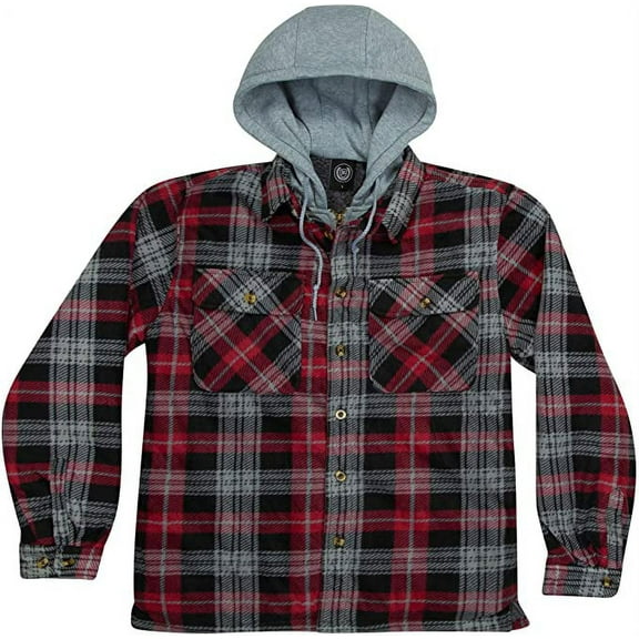 Men’s Cozy Fleece Sherpa Lined Hooded Jacket-1825-Design1-M