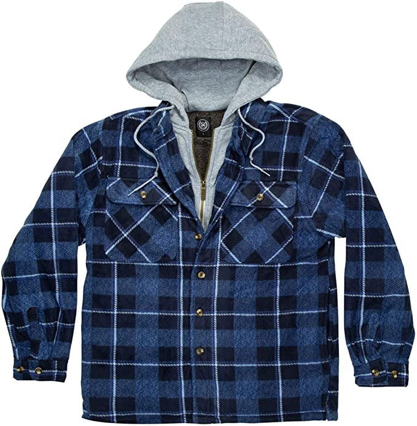 Men’s Cozy Fleece Sherpa Lined Hooded Jacket-1825-Design2-XL - Walmart.com